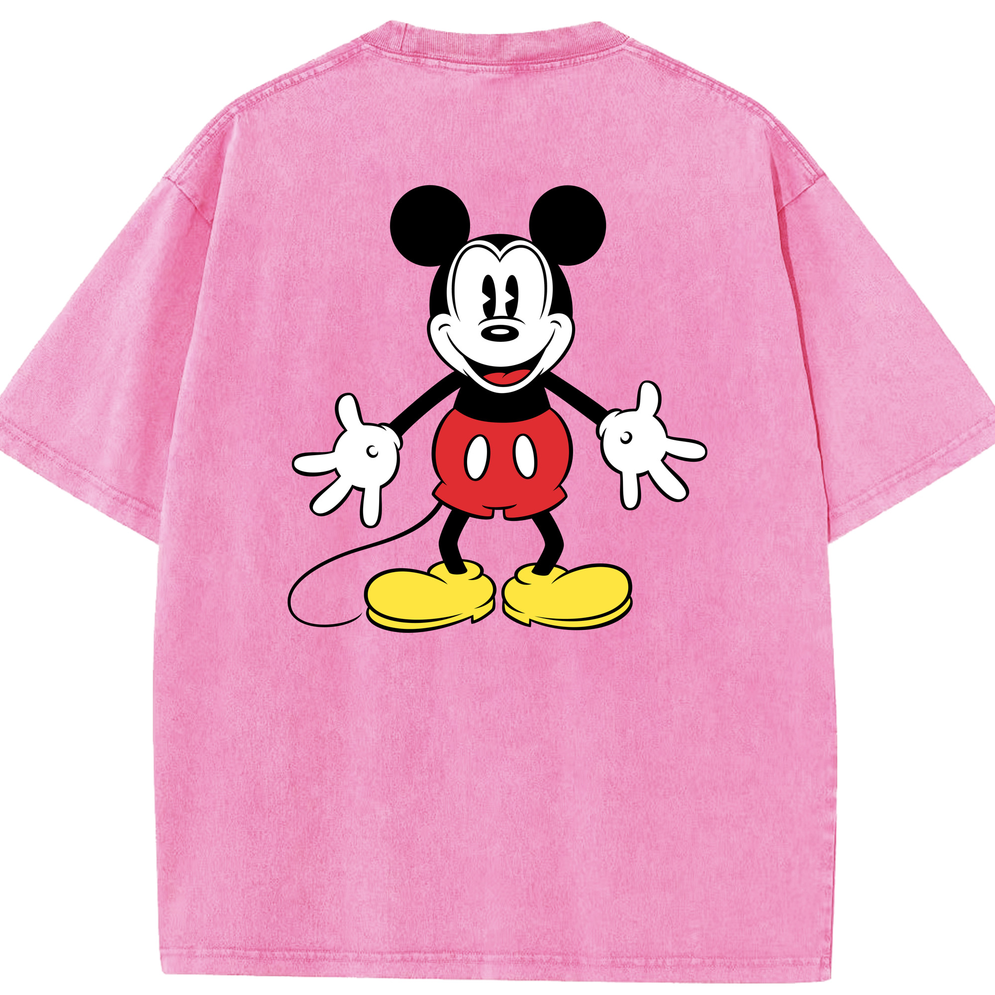 （画像用） ミッキーマウス Mickey Mouse 綿100% ヴィンテージ風 半袖Tシャツ（背面プリント）